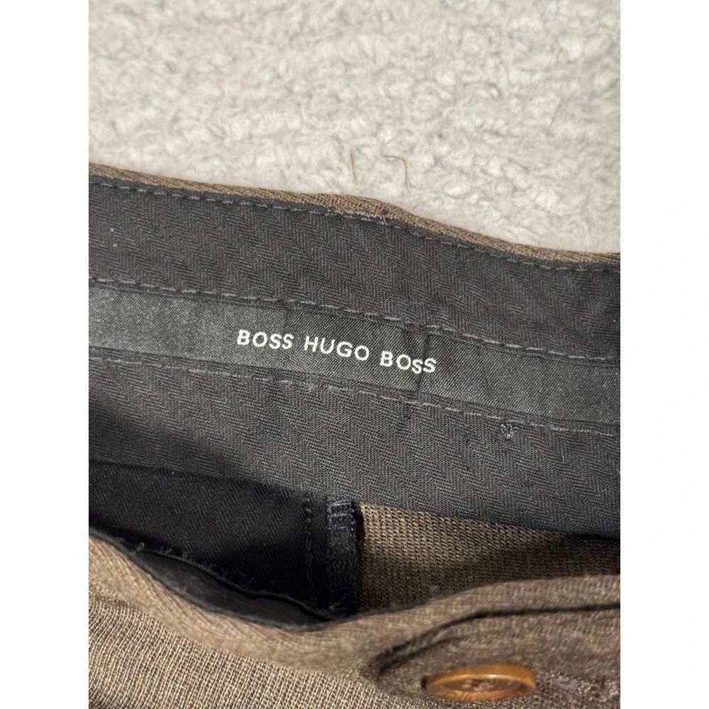 Hugo Boss Mens Brown 100% Virgin Wool Pleated Dress Pants Straight Leg 34x30 - Picture 6 of 7